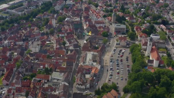 Aerial Miasta Bretten Niemczech Słoneczny Dzień Wiosną — Wideo stockowe
