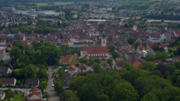 Aéreo Cidade Bretten Alemanha Dia Ensolarado Primavera — Vídeo de Stock