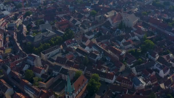 Antenni Durlach Vanhan Historiallisen Osan Kaupunkia Saksassa — kuvapankkivideo