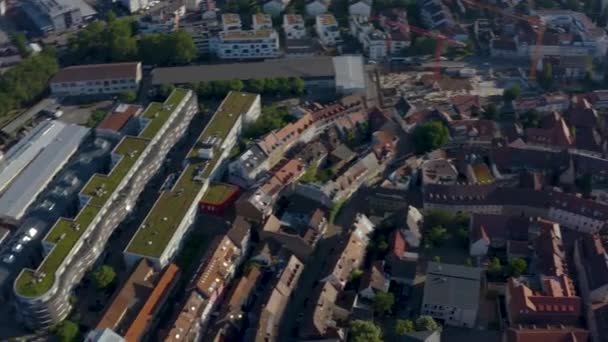 Luftaufnahme Der Altstadt Von Durlach Deutschland Einem Sonnigen Frühlingsmorgen — Stockvideo