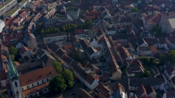 Durlach Levegője Régi Történelmi Városrészből Németországban Egy Kora Tavaszi Napsütéses — Stock videók