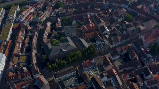 Воздушная Прогулка Старой Исторической Части Города Германии Ранним Солнечным Утром — стоковое видео
