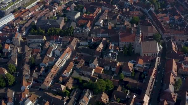 Aéreo Durlach Parte Histórica Velha Cidade Alemanha Uma Manhã Ensolarada — Vídeo de Stock