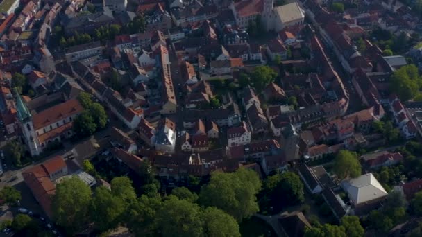 Воздушная Прогулка Старой Исторической Части Города Германии Ранним Солнечным Утром — стоковое видео