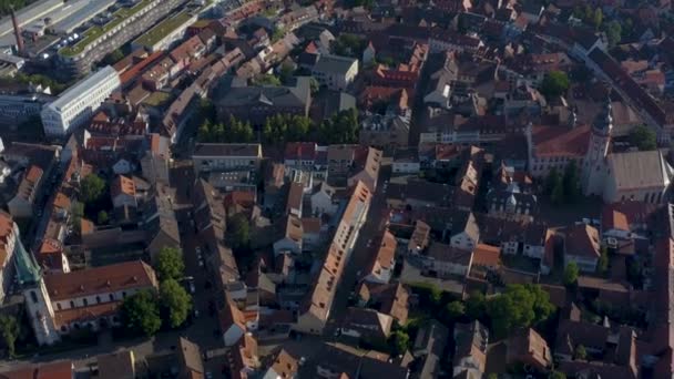 Aérea Durlach Del Casco Antiguo Ciudad Alemania Una Mañana Soleada — Vídeos de Stock