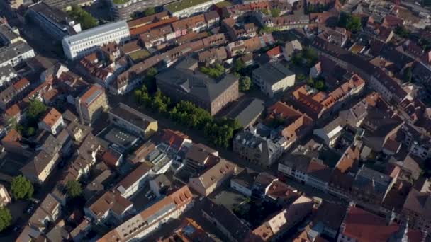 Luftaufnahme Der Altstadt Von Durlach Deutschland Einem Sonnigen Frühlingsmorgen — Stockvideo