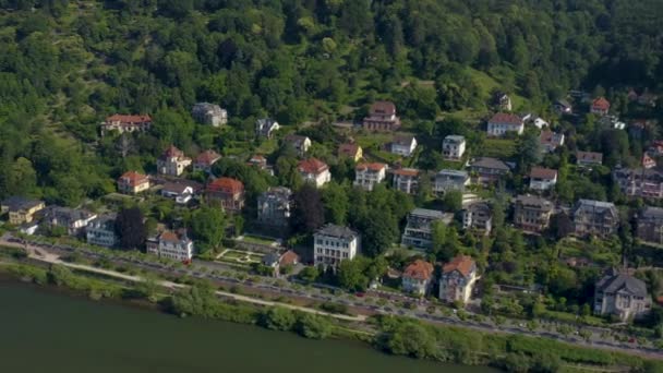 Luchtfoto Van Heidelberg Van Het Oude Historische Deel Van Stad — Stockvideo