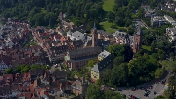 Légi Kilátás Weinheim Régi Történelmi Része Város Németországban Nyáron Egy — Stock videók