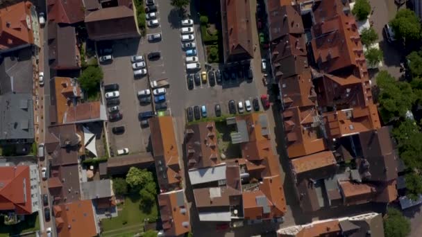 Vista Aérea Weinheim Parte Histórica Velha Cidade Alemanha Uma Manhã — Vídeo de Stock