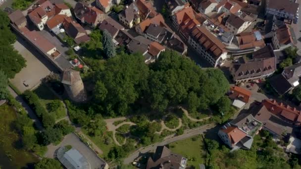 독일의 도시의 역사적 부분인 하임을 공중에서 것이다 — 비디오