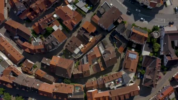 Vista Aérea Weinheim Parte Histórica Velha Cidade Alemanha Uma Manhã — Vídeo de Stock