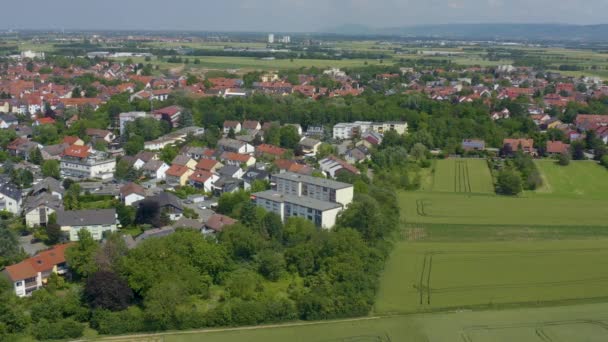 Letectvo Města Ladenburg Německu Řeky Hrdlo Slunečného Jarního Dne — Stock video