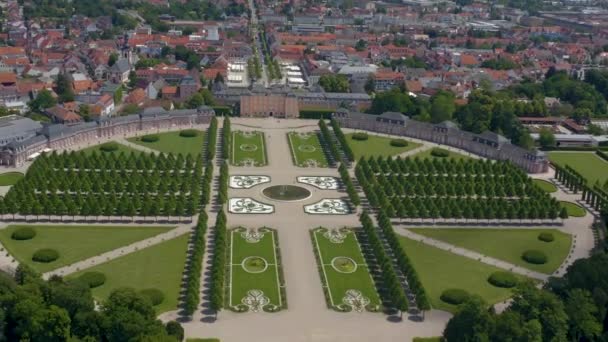 Воздух Дворца Города Schwetzingen Германии Недалеко Реки Рейн Весной — стоковое видео