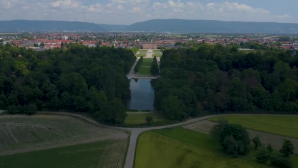 Воздух Дворца Города Schwetzingen Германии Недалеко Реки Рейн Весной — стоковое видео