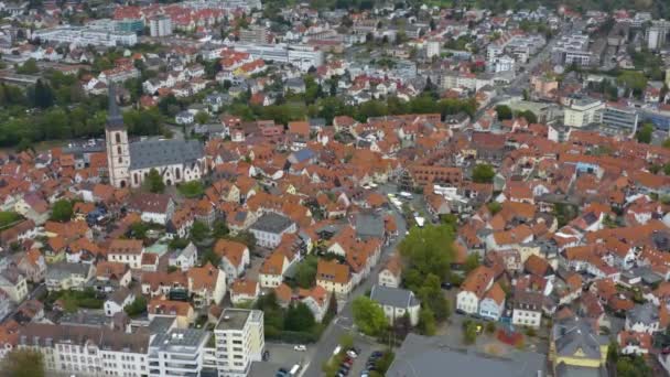 Luchtfoto Van Stad Oberursel Duitsland Een Bewolkte Dag Herfst — Stockvideo
