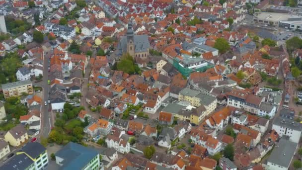 Widok Powietrza Miasto Hofheim Niemczech Pochmurny Dzień Jesienią — Wideo stockowe