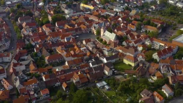 Almanya Daki Gross Umstadt Odenwald Şehrinin Hava Manzarası Sonbaharda Bulutlu — Stok video