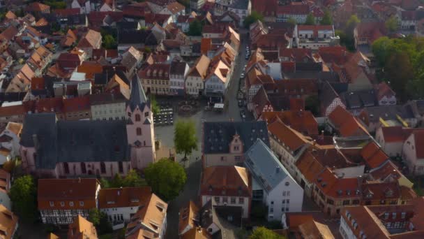 Almanya Daki Gross Umstadt Odenwald Şehrinin Hava Manzarası Sonbaharda Bulutlu — Stok video