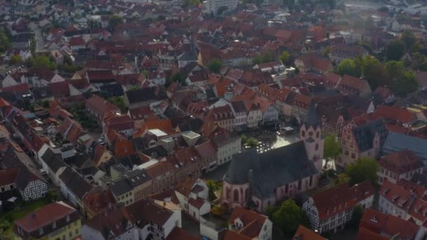 Almanya Daki Gross Umstadt Odenwald Şehrinin Hava Manzarası Sonbaharda Bulutlu — Stok video