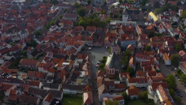 Almanya Daki Gross Umstadt Odenwald Şehrinin Hava Manzarası Sonbaharda Bulutlu — Stok video
