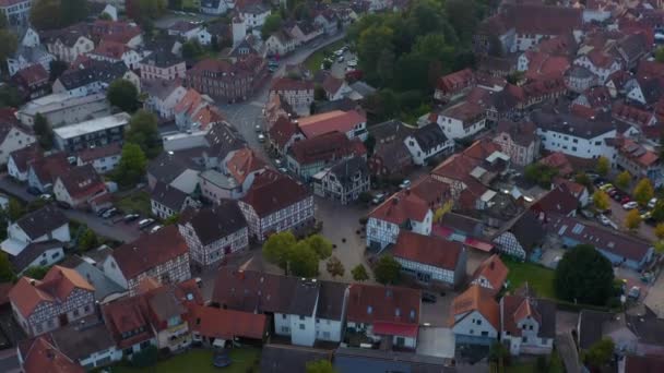 Widok Powietrza Miasto Michelstadt Niemczech Późnym Popołudniem Jesienią — Wideo stockowe