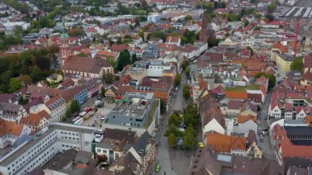 Vista Aérea Cidade Offenburg Alemanha Dia Nublado Outono — Vídeo de Stock