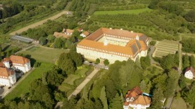 Almanya 'da Franziskan Erlenbad manastırı etrafındaki hava manzarası
