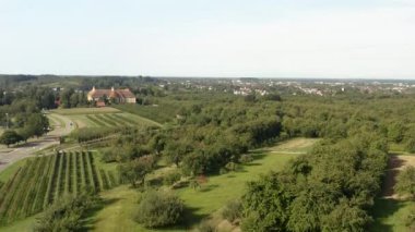 Almanya 'da Franziskan Erlenbad manastırı etrafındaki hava manzarası