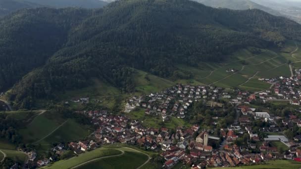 Vedere Aeriană Jurul Castelului Yburg Din Germania Într Dimineață Însorită — Videoclip de stoc