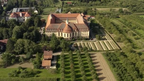 Letecký Pohled Kolem Kláštera Franziskan Erlenbad Německu — Stock video