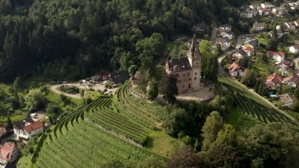 Vista Aérea Ciudad Kappelrodeck Alemania Bosque Negro Día Soleado Verano — Vídeos de Stock