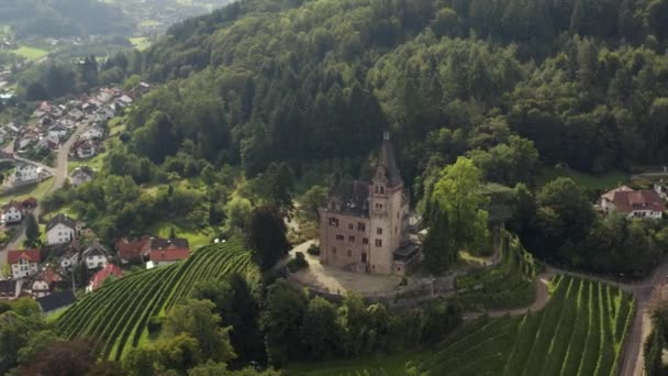 Αεροφωτογραφία Της Πόλης Kappelrodeck Στη Γερμανία Στο Μαύρο Δάσος Μια — Αρχείο Βίντεο