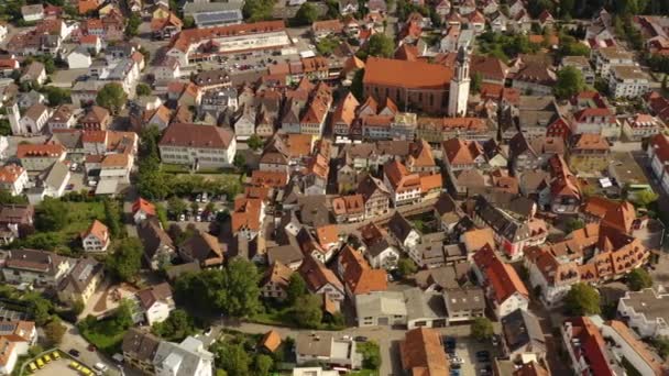 Flygfoto Över Staden Oberkirch Tyskland Den Svarta Skogen Solig Dag — Stockvideo