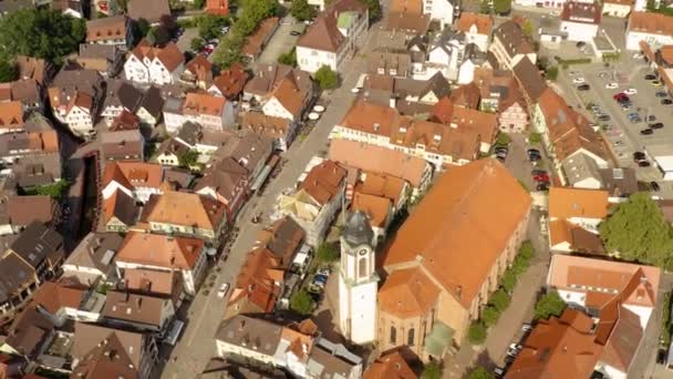 Luftaufnahme Der Stadt Oberkirch Schwarzwald Einem Sonnigen Sommertag — Stockvideo