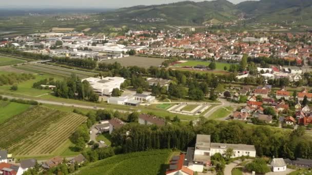 Letecký Pohled Město Oberkirch Německu Černém Lese Slunečného Letního Dne — Stock video