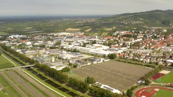 Luftaufnahme Der Stadt Oberkirch Schwarzwald Einem Sonnigen Sommertag — Stockvideo