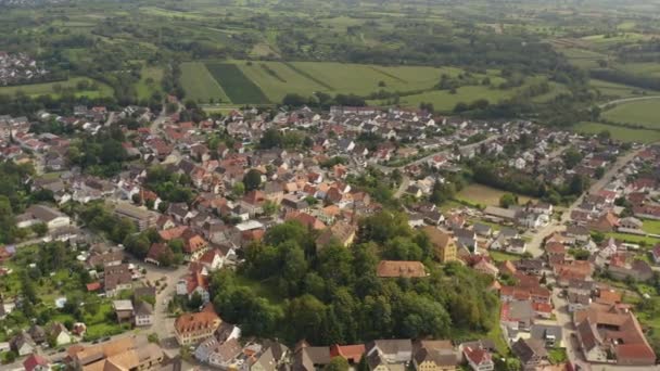 Luftaufnahme Der Stadt Und Der Burg Mahlberg Deutschland — Stockvideo