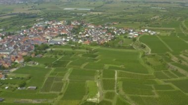 Yazın güneşli bir günde Almanya 'daki Koenigschaffhausen şehrinin hava manzarası. 