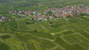 Yazın güneşli bir günde Almanya 'daki Koenigschaffhausen şehrinin hava manzarası. 