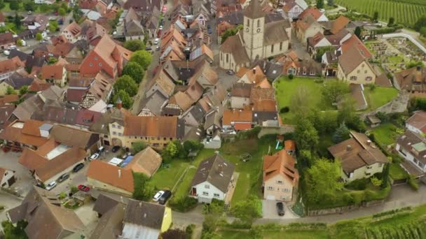 Veduta Aerea Del Villaggio Burkheim Kaiserstuhl Germania Una Giornata Sole — Video Stock