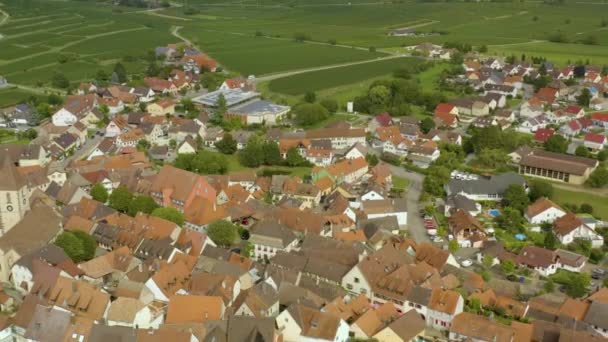 Veduta Aerea Del Villaggio Burkheim Kaiserstuhl Germania Una Giornata Sole — Video Stock