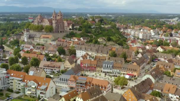 Vista Aérea Cidade Braisach Kaiserstuhl Alemanha Dia Ensolarado Verão — Vídeo de Stock