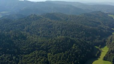 Almanya 'da Schloss Buergeln Sarayı' nın havadan görünüşü Yazın güneşli bir sabahında, Kara Orman 'da. 