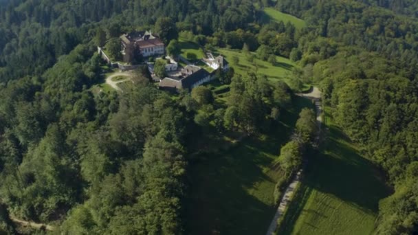 Vista Aérea Del Palacio Schloss Buergeln Alemania Bosque Negro Una — Vídeos de Stock