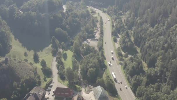 Aerial View Hoellental Germany Black Forest Sunny Day Summer — Stock Video