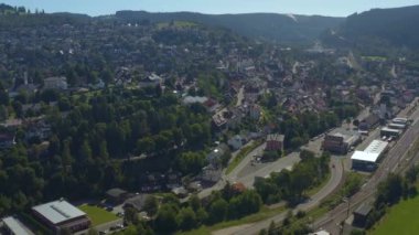 Yazın güneşli bir günde Almanya 'nın Neustadt kentinin kara ormandaki hava manzarası. 