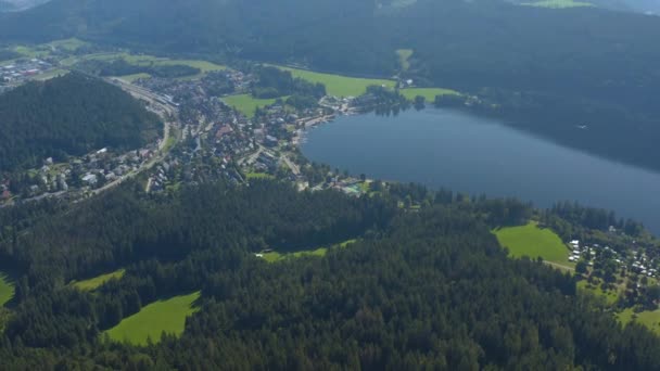 Letecký Pohled Kolem Vesnice Hinterzarten Blízkosti Titisee Německu Černém Lese — Stock video