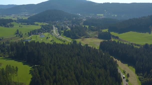 Letecký Pohled Kolem Vesnice Hinterzarten Blízkosti Titisee Německu Černém Lese — Stock video