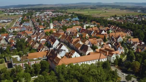 Αεροφωτογραφία Της Πόλης Hueffingen Στη Γερμανία Στο Μαύρο Δάσος Μια — Αρχείο Βίντεο