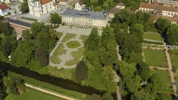 Aerial View City Donaueschingen Germany Black Forest Sunny Day Summer — Stock Video